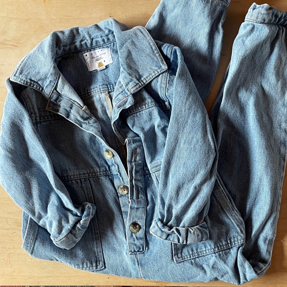 Kids Denim Coverall Onesie, 3-4T